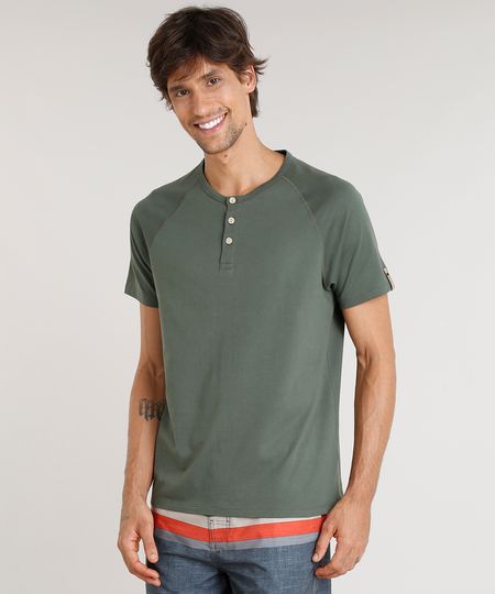 Camiseta-Masculina-Agua-de-Coco-com-Botoes-Manga-Curta-Gola-Careca-Verde-Escuro-9282779-Verde_Escuro_1