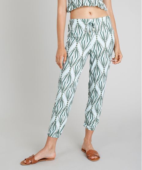 Calca-Feminina-Cia--Maritima-Estampada-Indian-com-Protecao-UV50--Verde-Claro-9276237-Verde_Claro_1