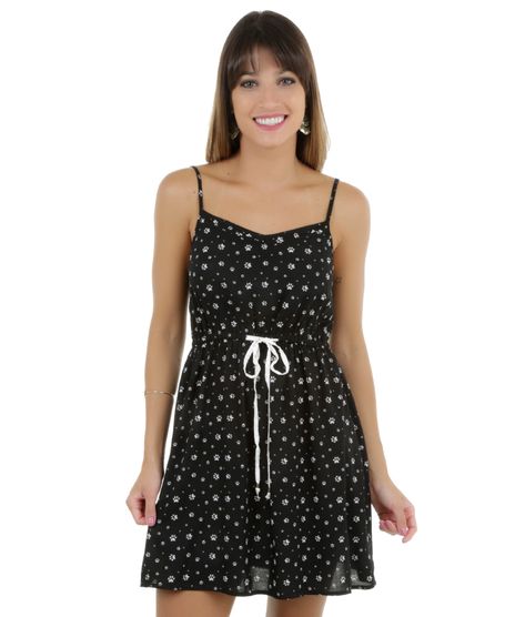 Vestido-com-Estampa-de-Patinhas-Preto-8192615-Preto_1