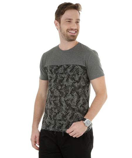 Camiseta-com-Folhagem-Chumbo-8270955-Chumbo_1 Camiseta-com-Folhagem-Chumbo-8270955-Chumbo_1
