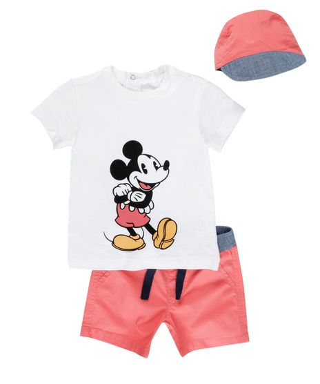 Conjunto-de-Camiseta---Bermuda---Bone-Mickey-Coral-8016474-Coral_1