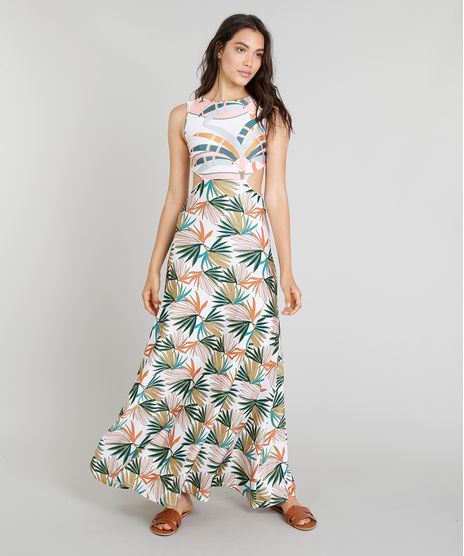 Vestido-Longo-Feminino-Cia--Maritima-Estampado-Folhagem-com-Recortes-Laterais-com-Protecao-UV50--Off-White-9276710-Off_White_1