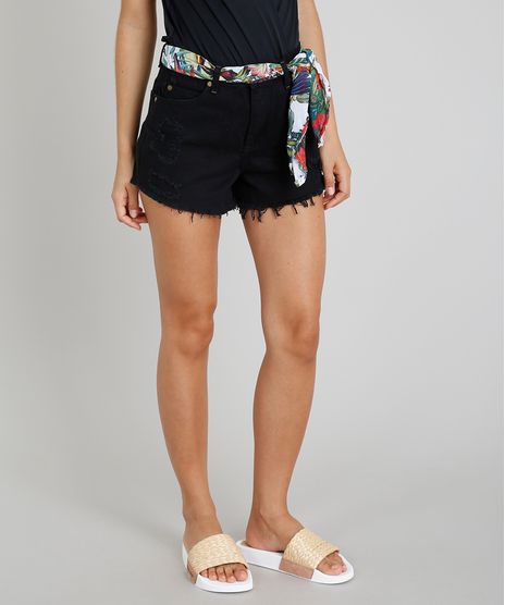 Short-Vintage-Feminino-Blueman-Destroyed-com-Lenco-Estampado-Araras-Preto-9331767-Preto_1
