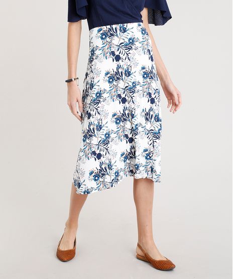 Saia-Midi-Feminina-Canelada-Estampada-Floral-Branca-9293819-Branco_1