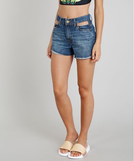 Short-Jeans-Vintage-Feminino-Blueman-com-Vazado-Azul-Medio-9331765-Azul_Medio_1