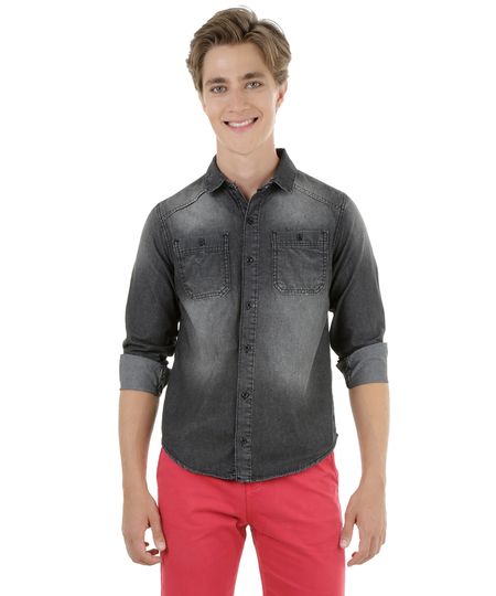 Camisa-Jeans-Preta-8273240-Preto_1 Camisa-Jeans-Preta-8273240-Preto_1