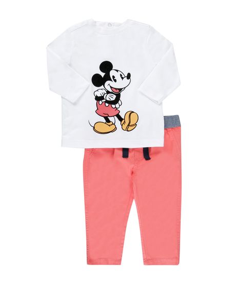 Conjunto-de-Camiseta---Calca-Mickey-Coral-8016462-Coral_1