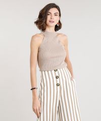 Regata-Feminina-Halter-Neck-em-Trico-Kaki-9357230-Kaki_1