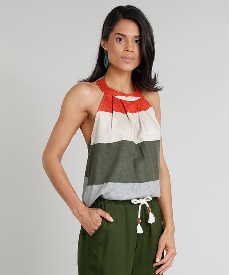 Regata-Feminina-Halter-Neck-Agua-de-Coco-Listrada-Verde-Escuro-9254210-Verde_Escuro_1