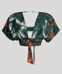 Blusa-Feminina-Cropped-Agua-de-Coco-Estampada-Palmeira-com-No-Manga-Curta-Decote-V-Verde-Escuro-9266225-Verde_Escuro_5