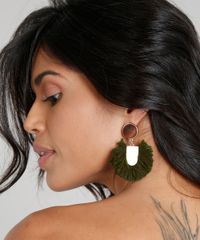Brinco-Feminino-Agua-de-Coco-Madeira-com-Tassel-Verde-Escuro-9276459-Verde_Escuro_2