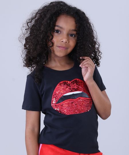 Blusa-Infantil-Triya-Bocas-Bordada-de-Paetes-Dupla-Face-Manga-Curta-Decote-Redondo-Preta-9370539-Preto_1