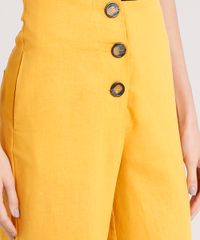 Calca-Pantacourt-Feminina-com-Botoes-em-Linho-Mostarda-9252196-Mostarda_4