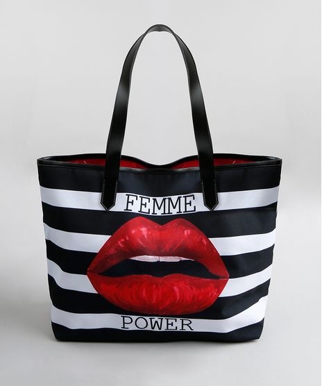 Bolsa-Shopper-Feminina-Triya-Estampada-Listrada--Femme-Power--Preta-9364948-Preto_1
