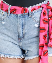 Short-Jeans-Feminino-Triya-Vintage-com-Lenco-Estampado-Bocas-Azul-Claro-9331784-Azul_Claro_4