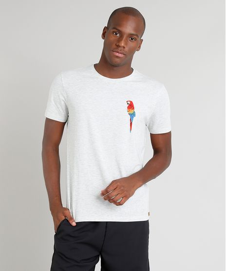 Camiseta-Masculina-Blueman-Arara-Manga-Curta-Gola-Careca-Cinza-Mescla-Claro-9282656-Cinza_Mescla_Claro_1