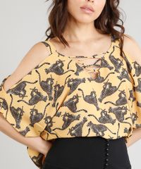 Blusa-Ampla-Feminina-Triya-Estampada-Leopardo-Open-Shoulder-Manga-Curta-Mostarda-9258649-Mostarda_4