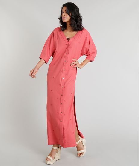 Vestido-Longo-Feminino-Agua-de-Coco-em-Linho-Bordado-de-Coqueiros-Coral-9254743-Coral_1