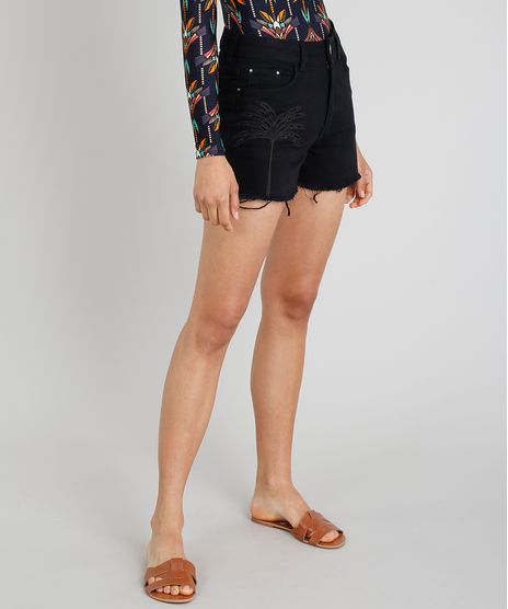 Short-Feminino-Vintage-Cia--Maritima-com-Bordado-Preto-9331773-Preto_1