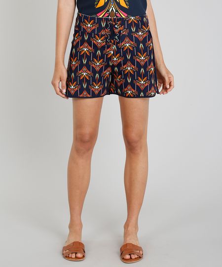 Short-Feminino-Cia--Maritima-Estampado-Boho-Chic-com-Lace-Up-Azul-Marinho-9264323-Azul_Marinho_1 Short-Feminino-Cia--Maritima-Estampado-Boho-Chic-com-Lace-Up-Azul-Marinho-9264323-Azul_Marinho_1