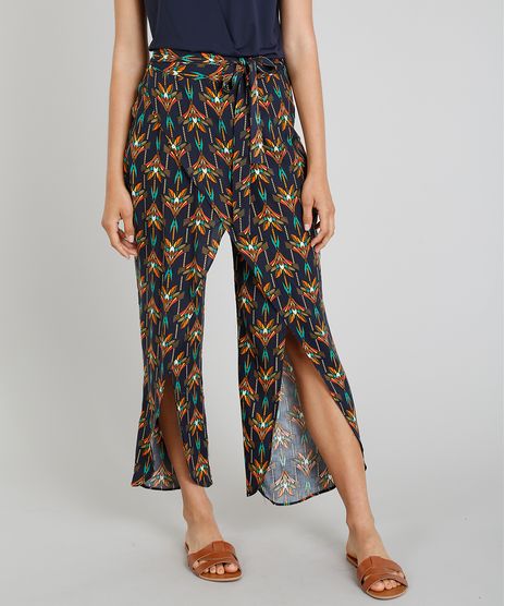 Calca-Envelope-Feminina-Cia--Maritima-Estampada-Boho-Chic-com-Faixa-para-Amarracao-Azul-Marinho-9275925-Azul_Marinho_1