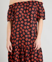 Vestido-Feminino-Curto-Triya-Ciganinha-Estampado-Bocas-com-Babado-Preto-9258645-Preto_4