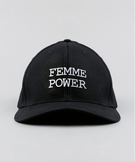 Bone-Feminino-Triya-com-Bordado--Femme-Power--Aba-Curva-Preto-9322121-Preto_1