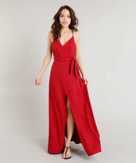 Vestido-Feminino-Longo-Triya-com-Fenda-e-Faixa-para-Amarracao-Vermelho-9258643-Vermelho_1