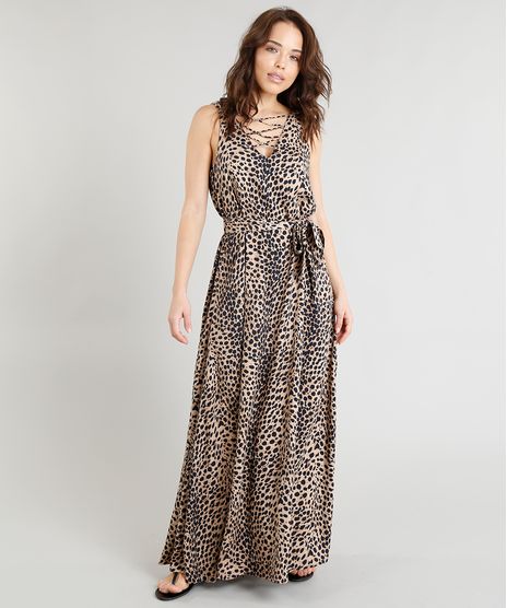 Vestido-Feminino-Longo-Triya-Estampado-Animal-Print-com-Faixa-para-Amarracao-Bege-9258647-Bege_1