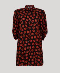 Chemise-Feminino-Triya-Estampado-Bocas-Manga-Curta-Preta-9258646-Preto_5