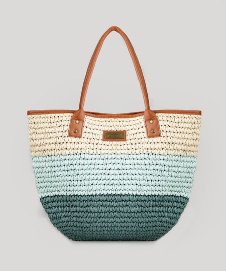 Bolsa-de-Praia-Cia--Maritima-em-Palha-Listrada-Verde-Claro-9268307-Verde_Claro_1