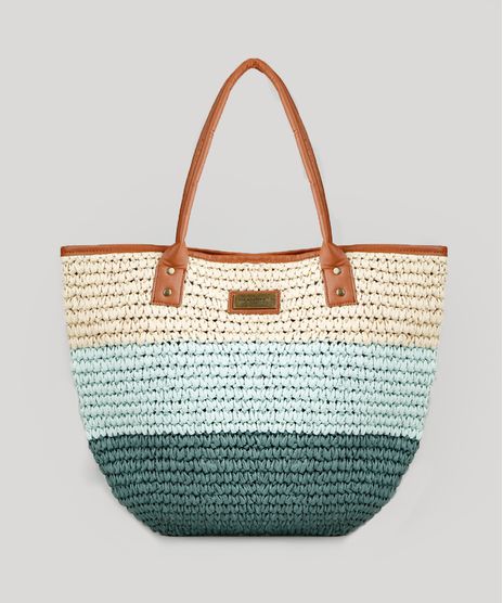 Bolsa-de-Praia-Cia--Maritima-em-Palha-Listrada-Verde-Claro-9268307-Verde_Claro_1