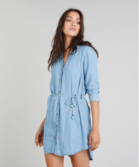 Chemise-Jeans-Feminina-Cia--Maritima-Manga-Longa-Azul-Medio-9331781-Azul_Medio_1