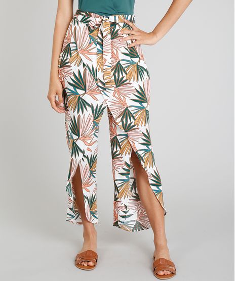 Calca-Envelope-Feminina-Cia--Maritima-Estampada-Folhagem-com-Amarracao-Off-White-9275926-Off_White_1