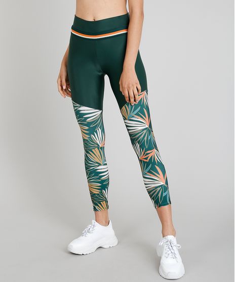 Calca-Legging-Esportiva-Cia--Maritima-Estampada-Folhagem-Verde-Escuro-9273941-Verde_Escuro_1
