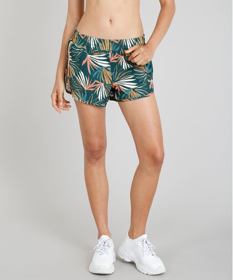 Short-Feminino-Running-Cia--Maritima-Esportivo-Estampado-Folhagem-Verde-Escuro-9264403-Verde_Escuro_1