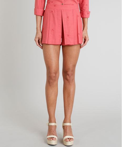 Short-Saia-Feminino-Agua-de-Coco-em-Linho-Bordado-de-Coqueiros-Coral-9254201-Coral_1