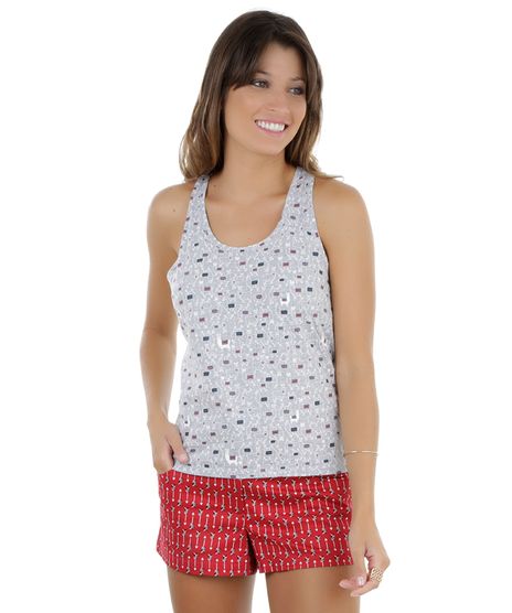 Regata-Estampada-de-Lhamas-Cinza-Mescla-8321848-Cinza_Mescla_1
