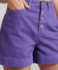 Short-de-Sarja-Feminino-Cintura-Alta-com-Botoes-Roxo-9391051-Roxo_4