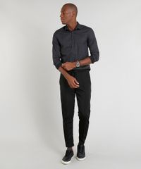 Camisa-Masculina-Slim-Estampada-Mini-Print-Manga-Longa-Preta-9253701-Preto_3