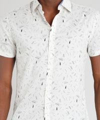 Camisa-Masculina-Slim-Estampada-Manga-Curta-Bege-Claro-9236812-Bege_Claro_4