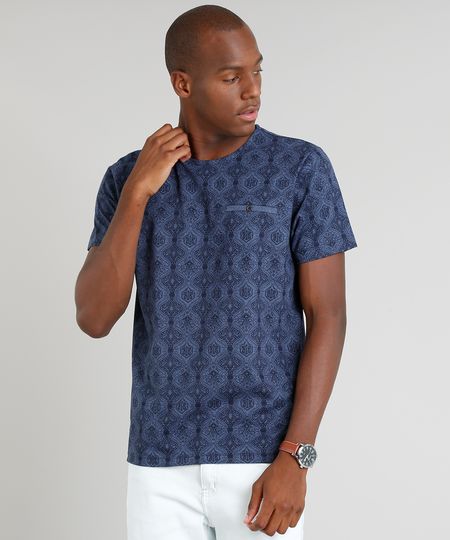 Camiseta-Masculina-Estampada-Arabescos-Manga-Curta-Gola-Careca-Azul-Marinho-9210340-Azul_Marinho_1