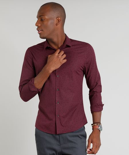 Camisa-Masculina-Slim-Estampada-Manga-Longa-Vinho-9253695-Vinho_1 Camisa-Masculina-Slim-Estampada-Manga-Longa-Vinho-9253695-Vinho_1