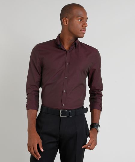 Camisa-Masculina-Slim-Manga-Longa-Vinho-9249821-Vinho_1 Camisa-Masculina-Slim-Manga-Longa-Vinho-9249821-Vinho_1