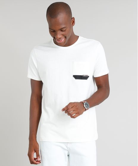 Camiseta-Masculina-com-Bolso-Manga-Curta-Gola-Careca-Bege-Claro-9206066-Bege_Claro_1