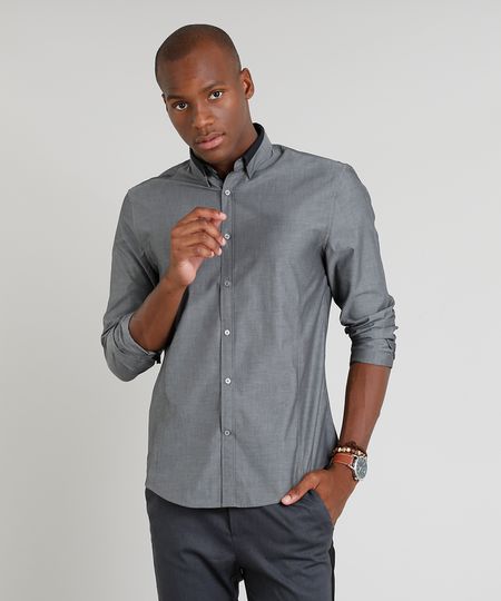 Camisa-Masculina-Slim-Manga-Longa-Chumbo-9050308-Chumbo_1 Camisa-Masculina-Slim-Manga-Longa-Chumbo-9050308-Chumbo_1