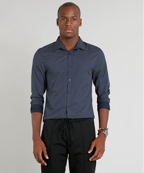 Camisa-Masculina-Slim-Estampada-Mini-Print-Manga-Longa-Azul-Marinho-9089567-Azul_Marinho_1