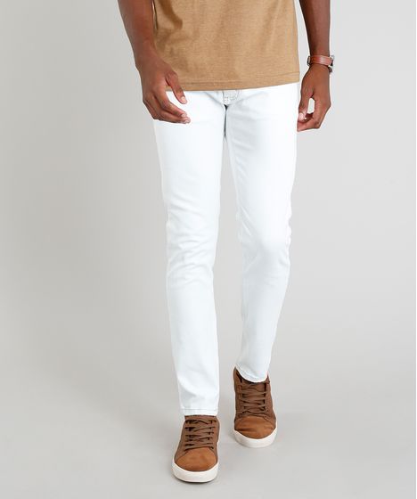 calças jeans masculinas branca