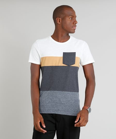 Camiseta-Masculina-Slim-Fit-com-Recortes-Manga-Curta-Gola-Careca-Cinza-Mescla-Escuro-9351636-Cinza_Mescla_Escuro_1