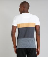 Camiseta-Masculina-Slim-Fit-com-Recortes-Manga-Curta-Gola-Careca-Cinza-Mescla-Escuro-9351636-Cinza_Mescla_Escuro_2